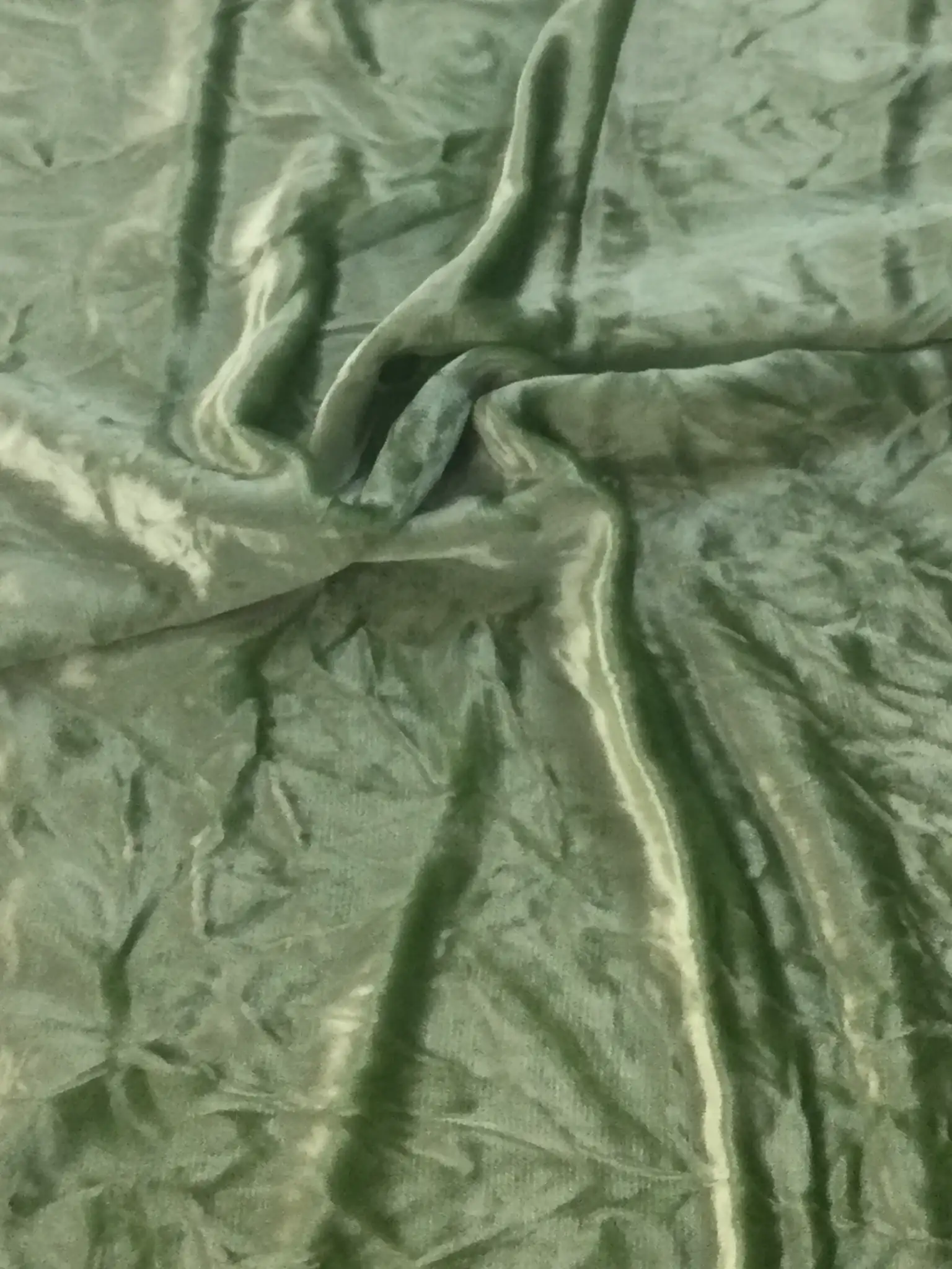Silk & Viscose Crushed Panné Velvet in Celadon