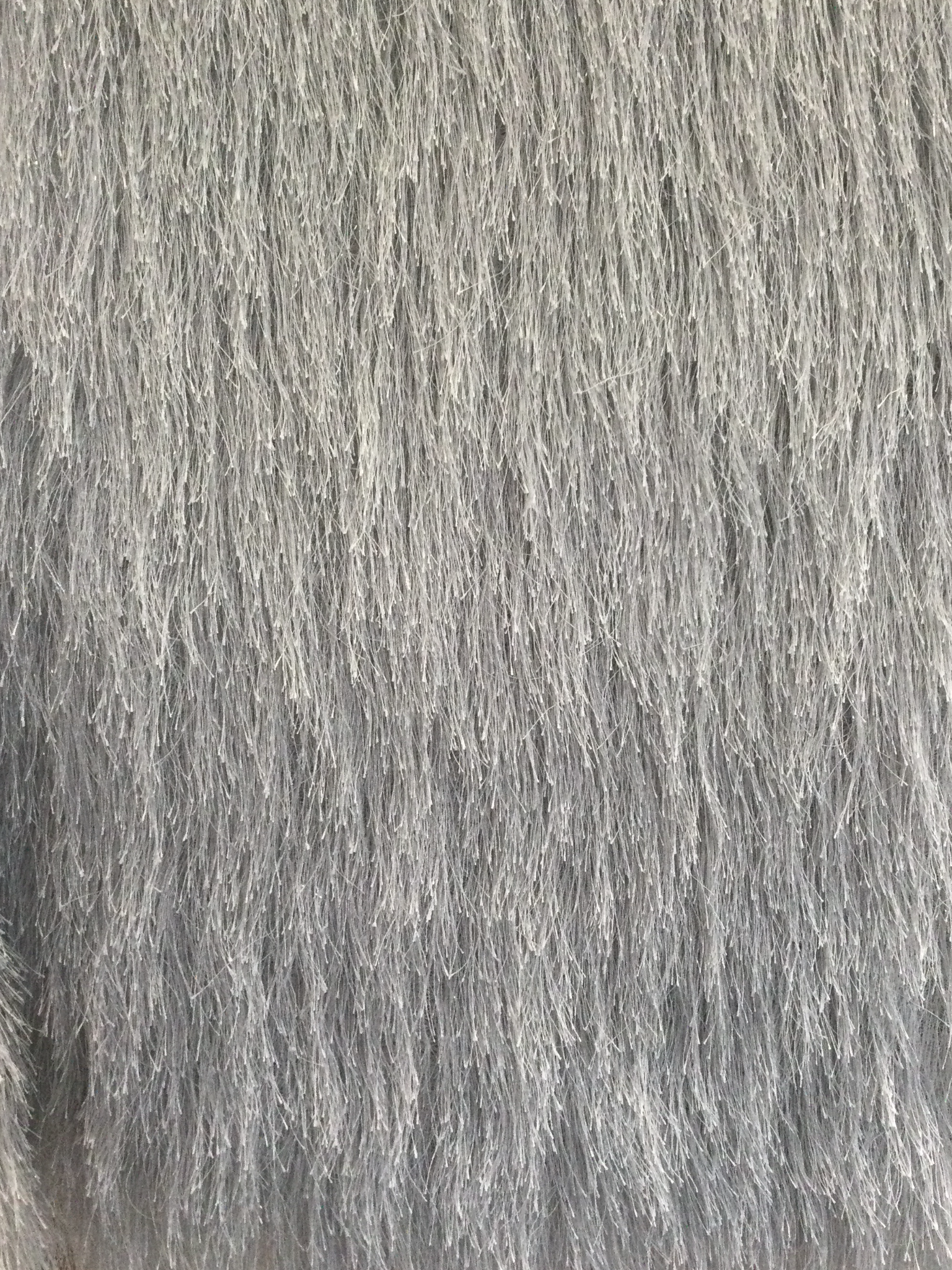 Polyester Lurex Eyelash in Silver Grey