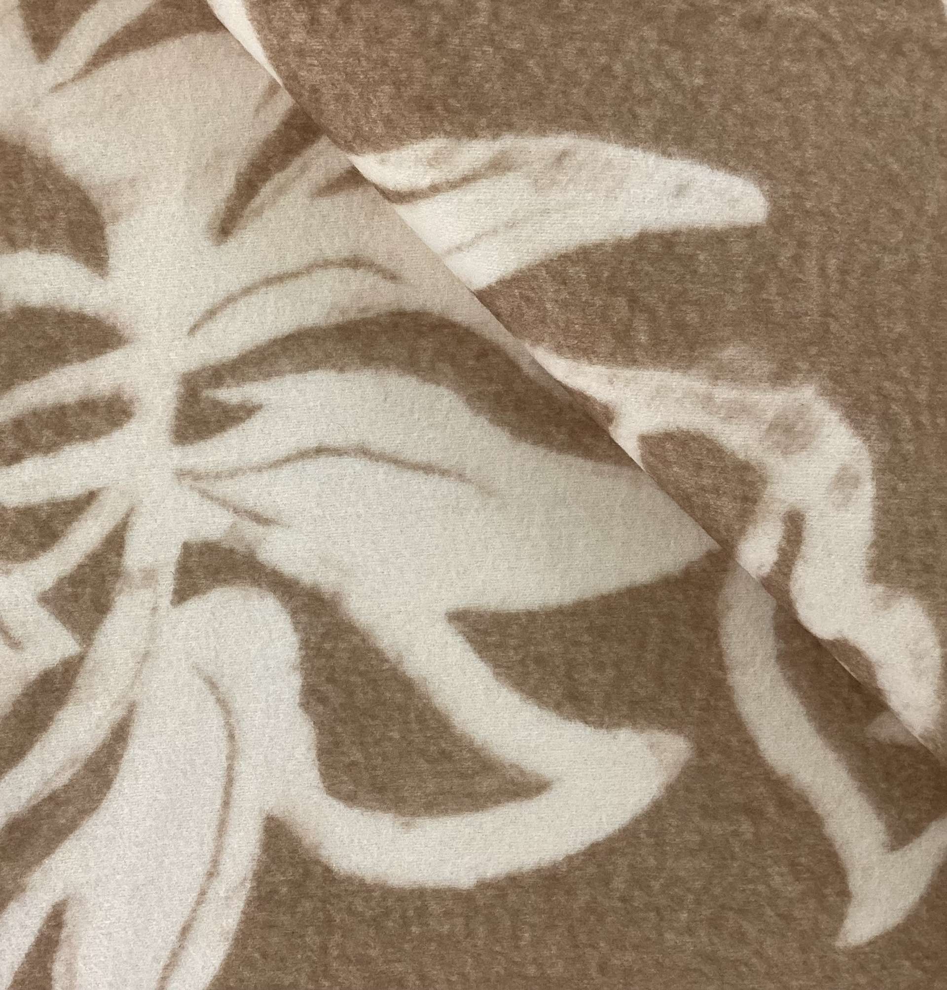 Italian 100% Cashmere Printed Coating in Camel & Ivory