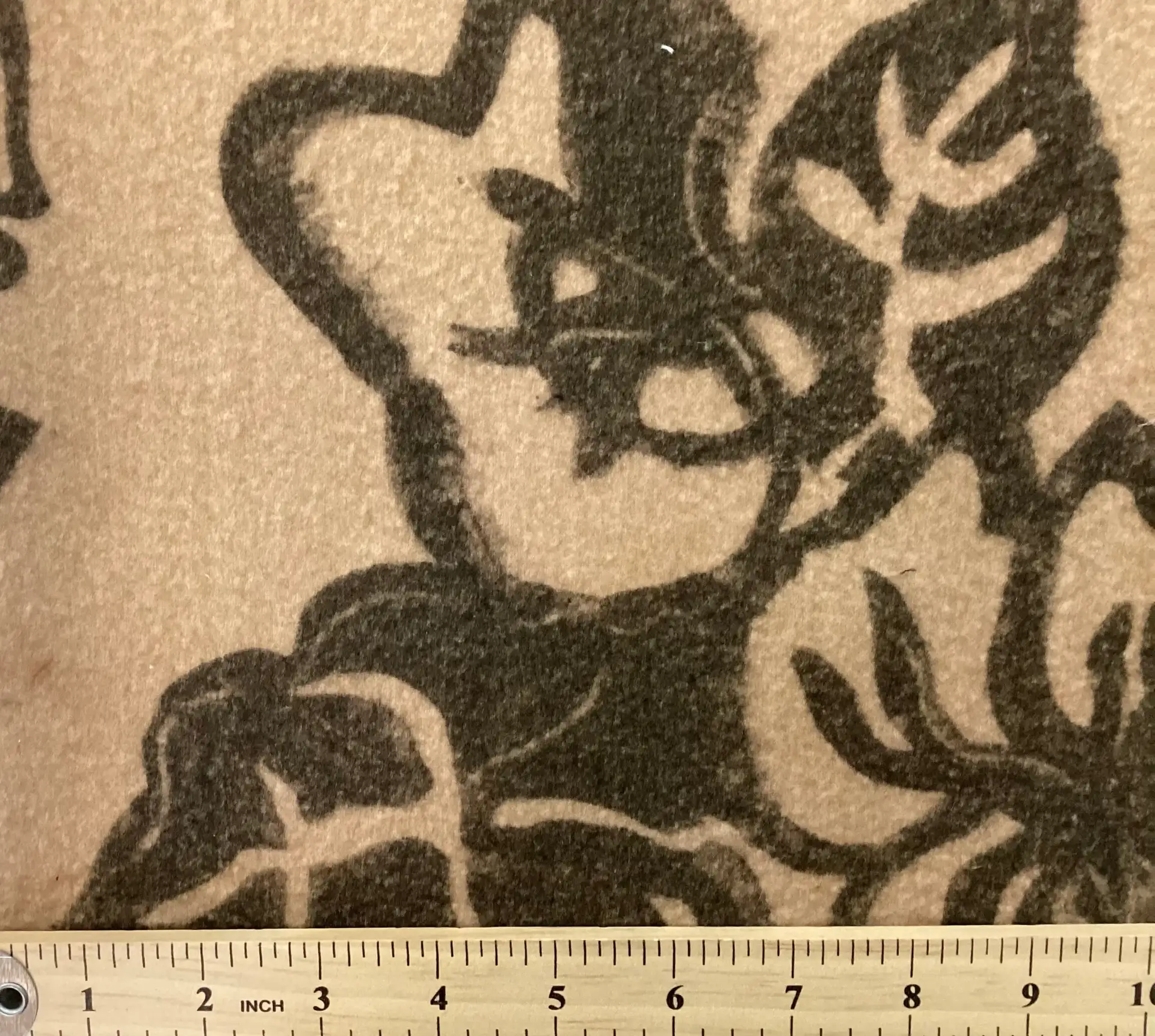 Italian Cashmere Print Coating in Tan & Charcoal