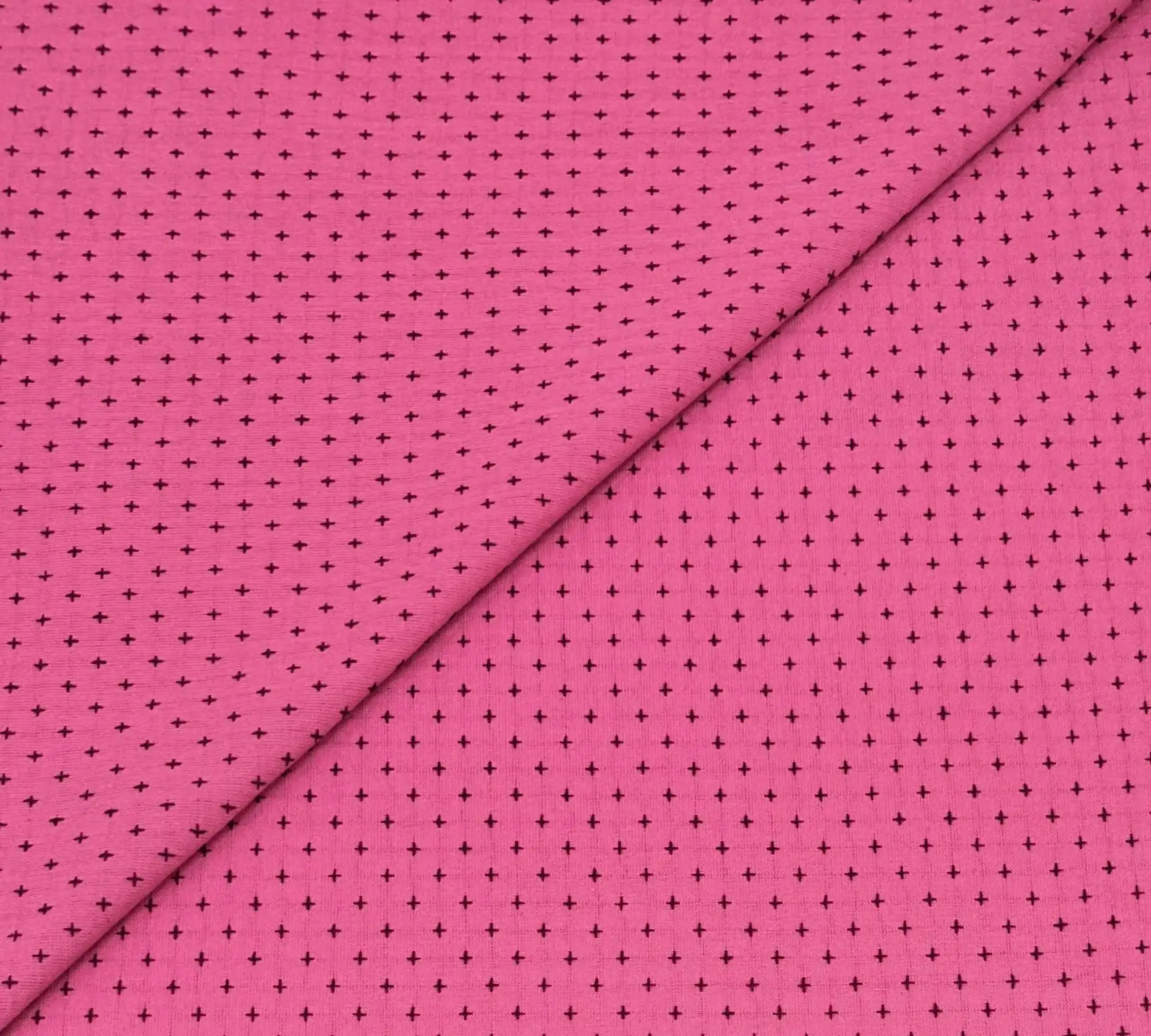 Imported Cotton Cross Stitched Novelty in Fuchsia