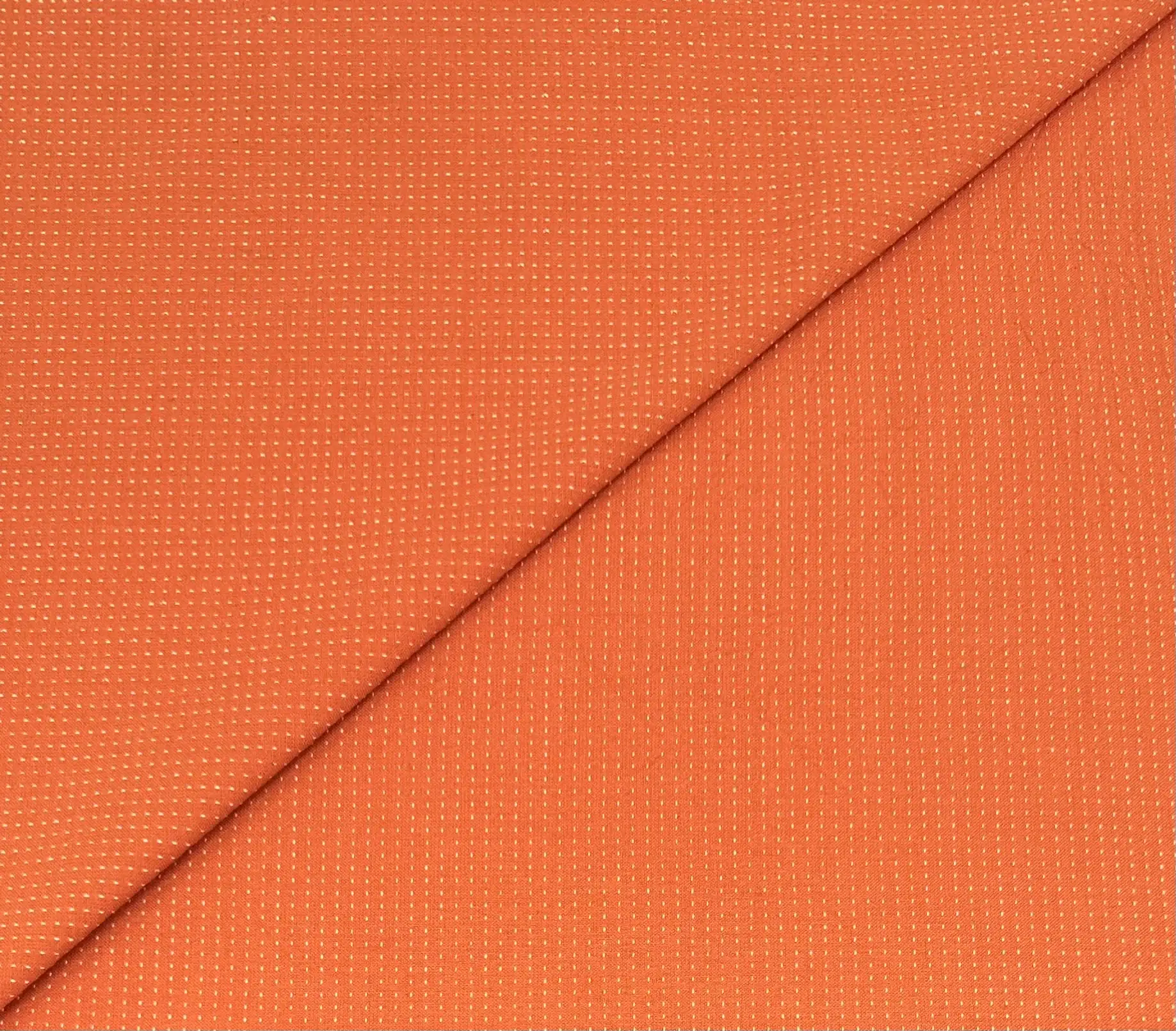 Imported Woven Cotton Topstitch Dot in Mandarin Orange