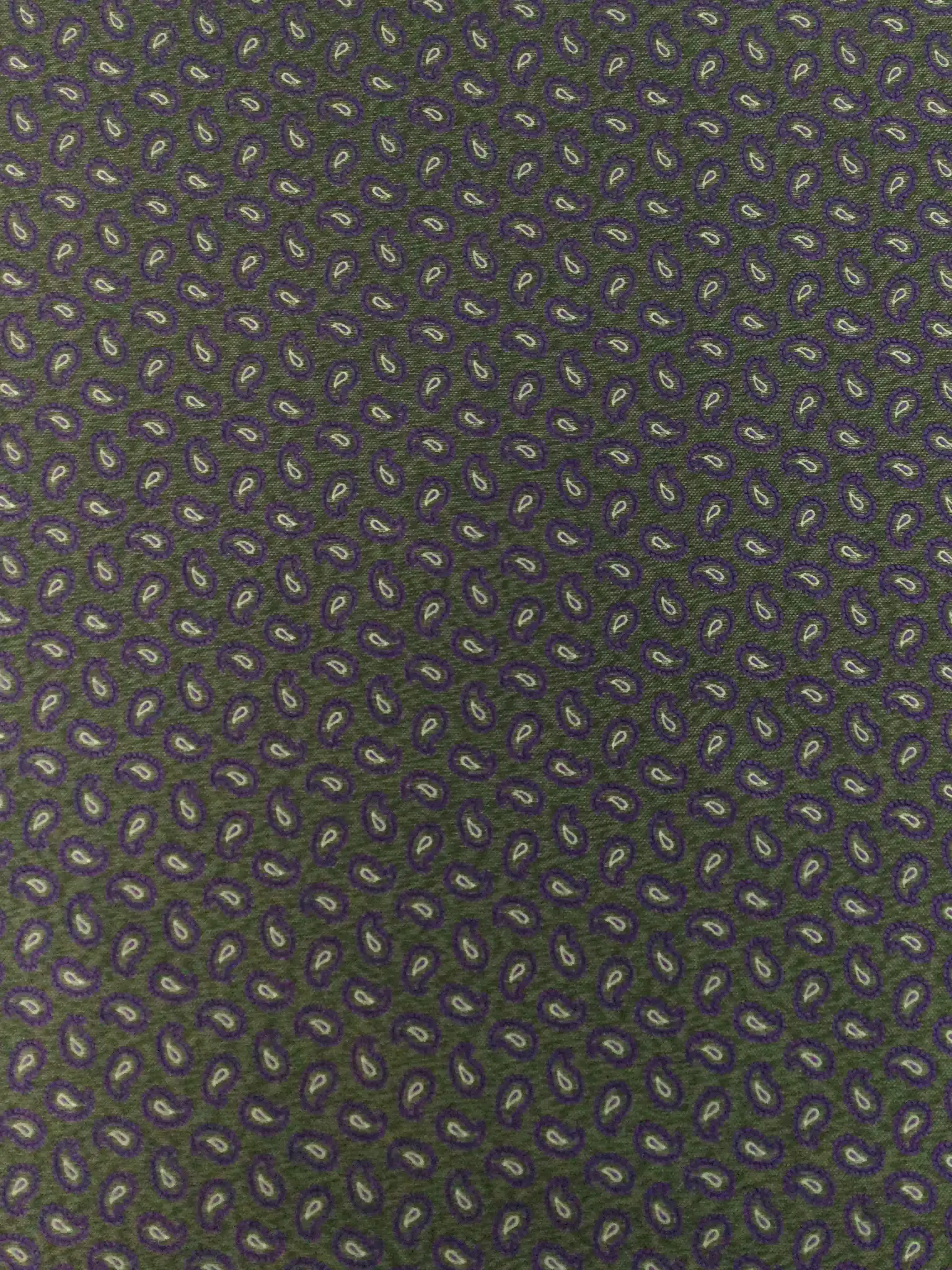 Italian Silk Tie Brocade Purple with Paisleys