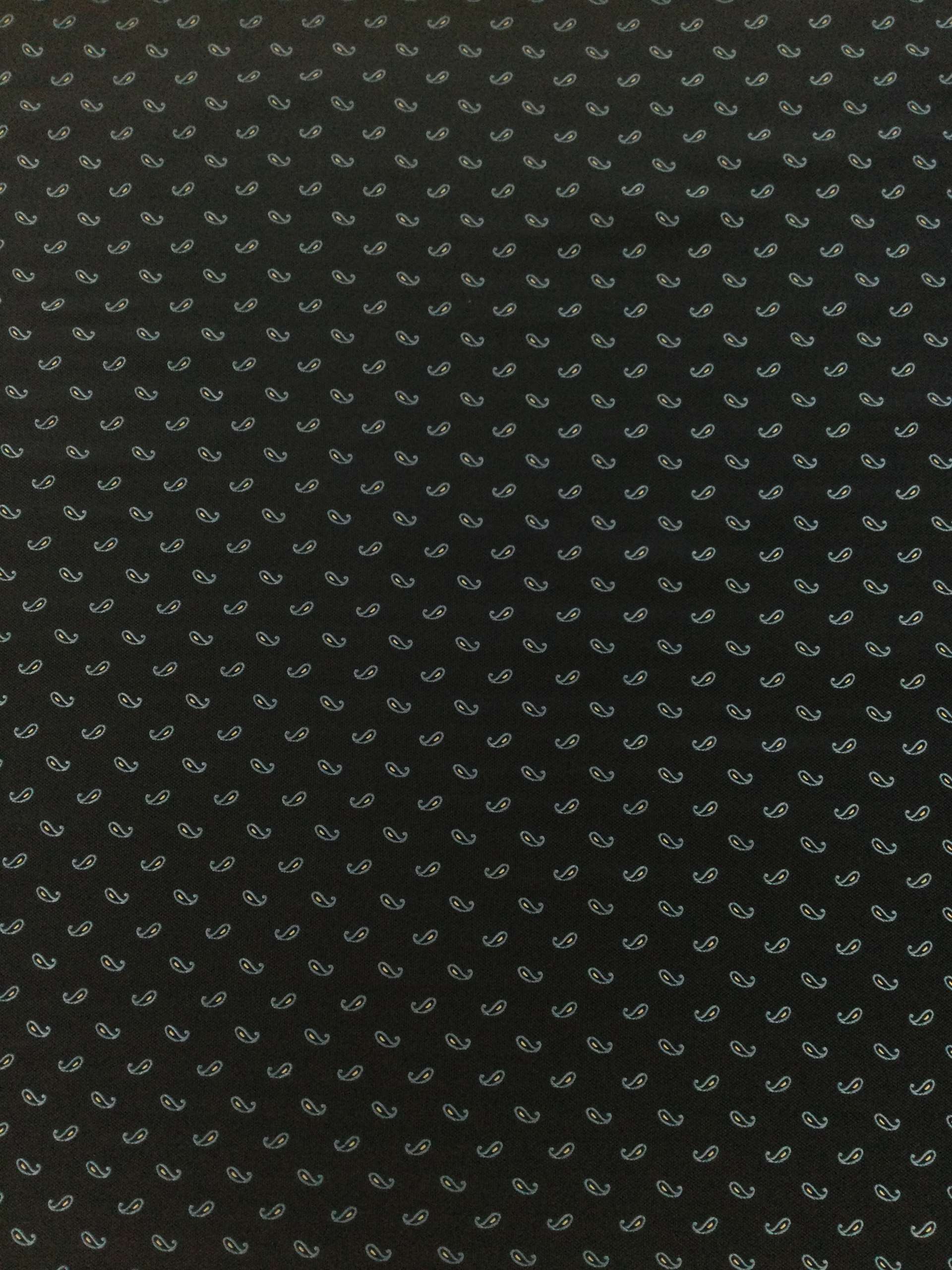 Italian Silk Tie Brocade Navy with Paisleys