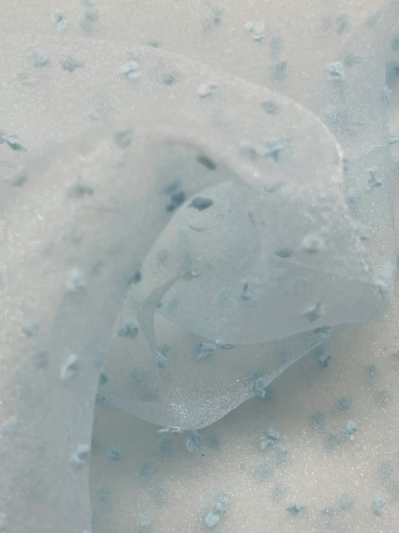 Polyester Swiss Dot Crinkle Organza in Baby Blue