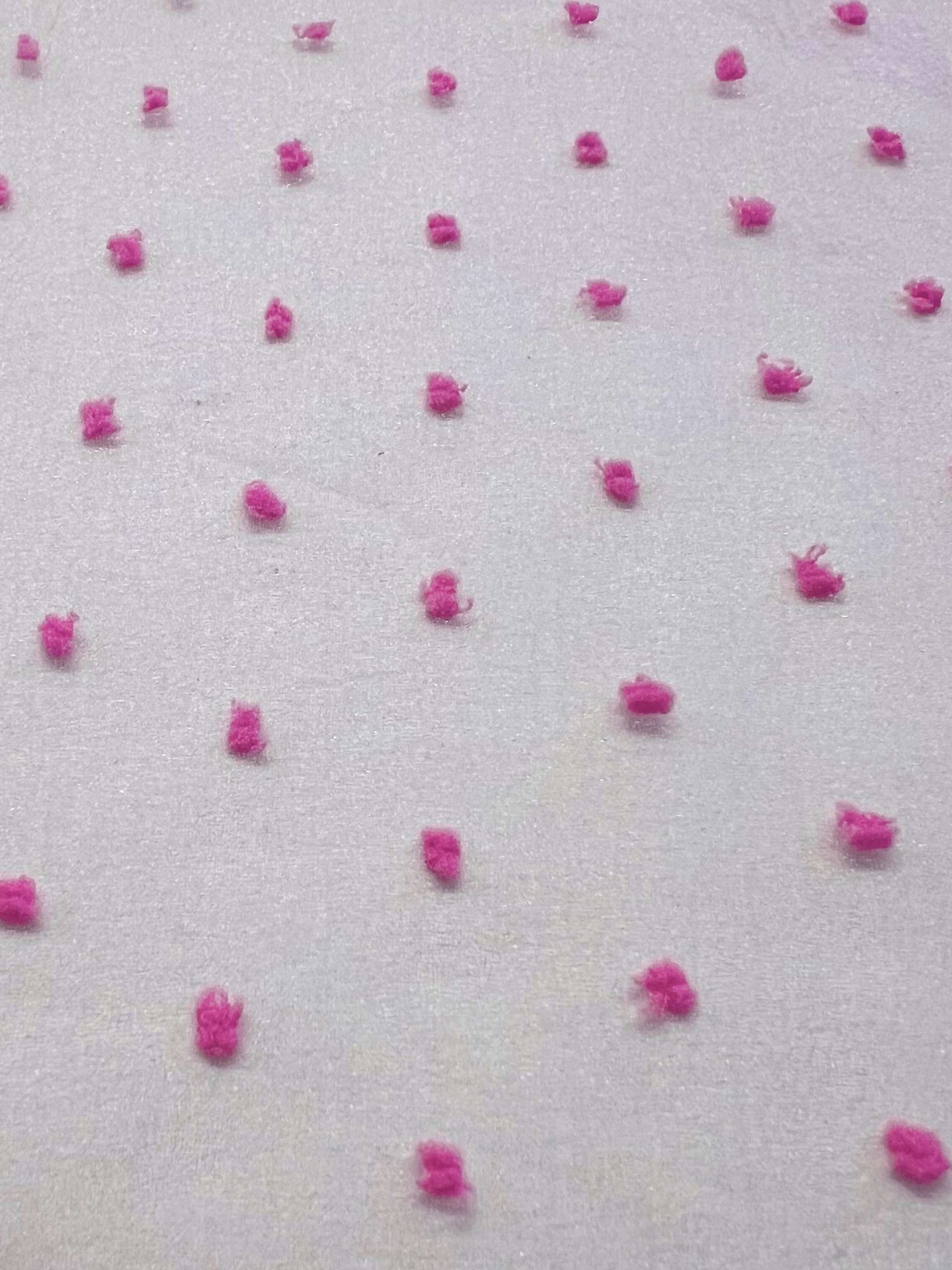Polyester Swiss Dot Crinkle Organza in Pink