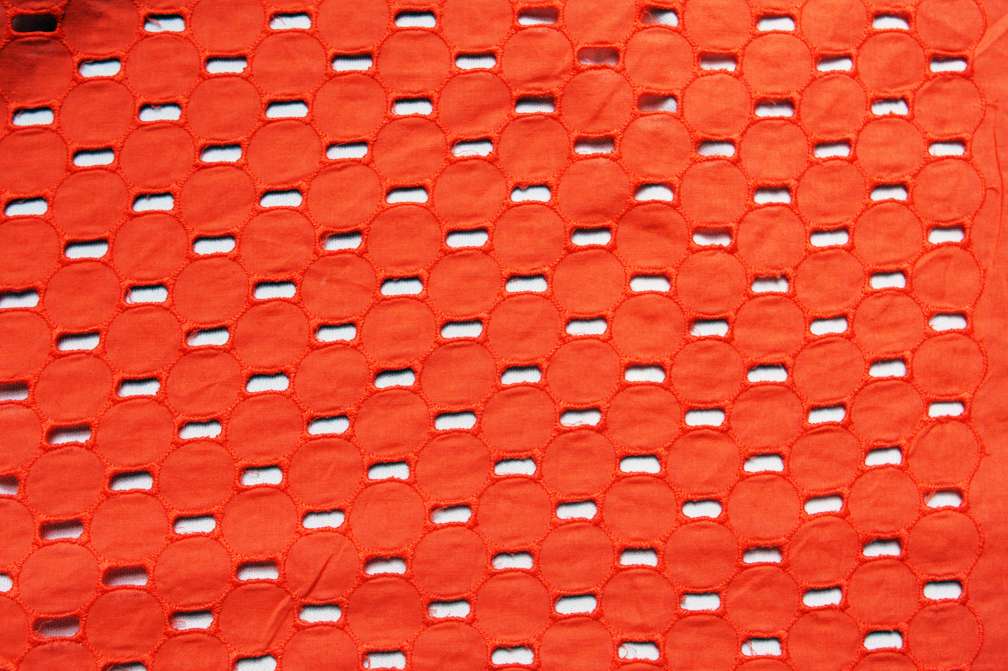 Cotton Eyelet in Orange1