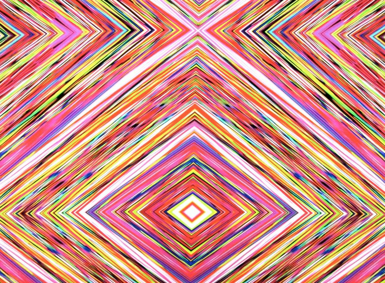 Printed Silk Charmeuse Abstract in Multicolor Background