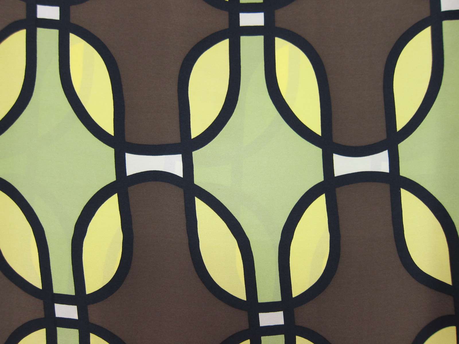 Printed Silk Charmeuse Abstract On Brown Background