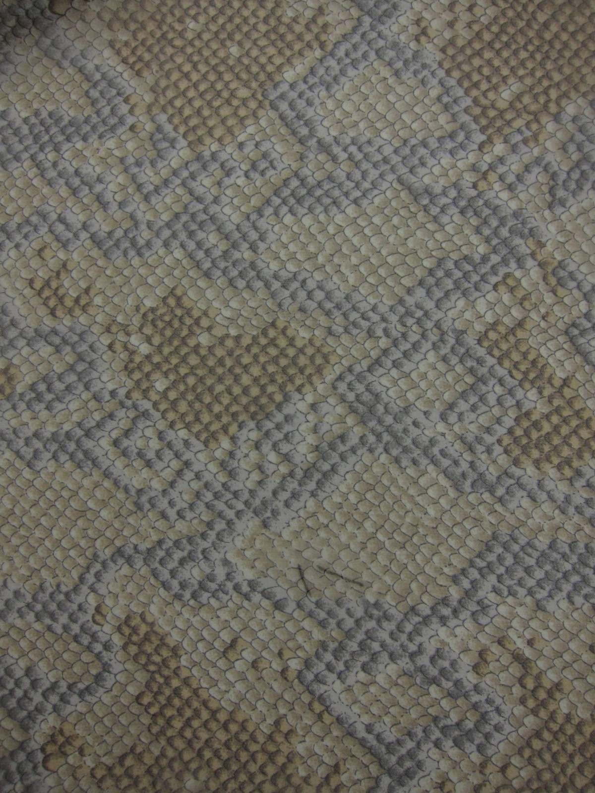 Printed Silk Chiffon Grey Scales Stripe Animal Print On Brown/Yellow Scales Background