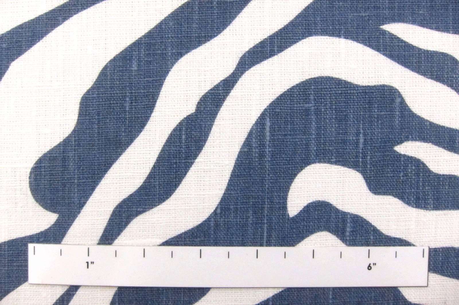 Linen Upholstery Zebra Print in Bluestone1