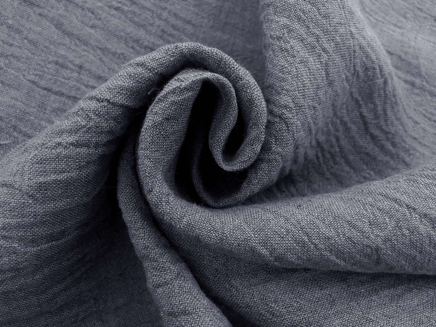 Crinkled Linen Gauze in Denim1