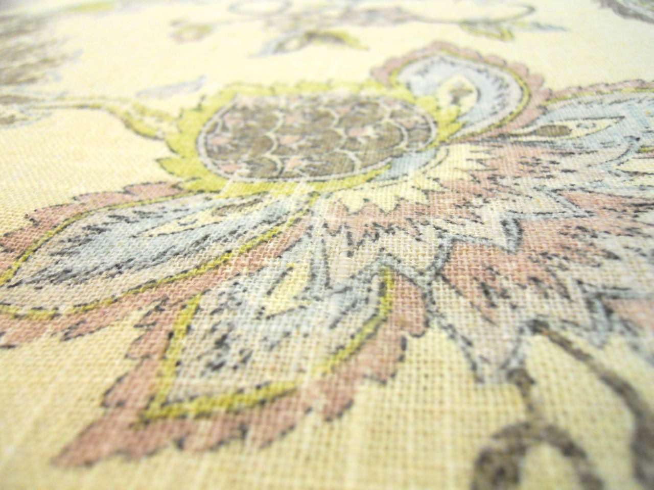 Linen Viscose Upholstery Floral Paisley Print2
