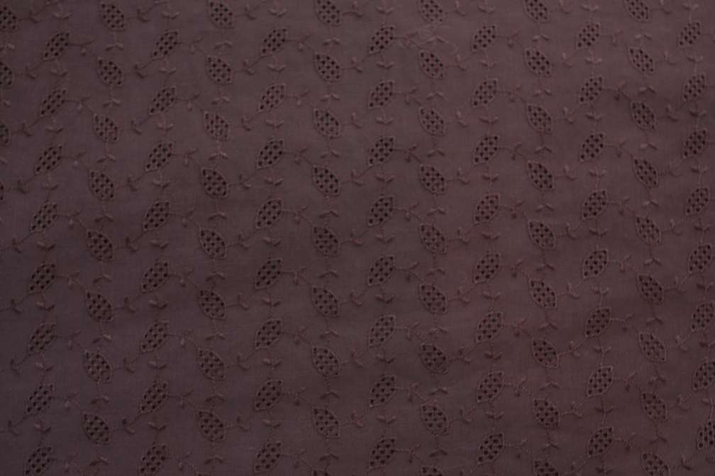 Cotton Voile Eyelet in Brown1