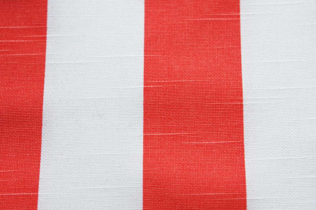 Cotton Canvas 2" Stripe In Neon Orange And White2
