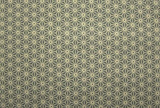 Japanese Cotton Print with Geometric Tesselations in Grey