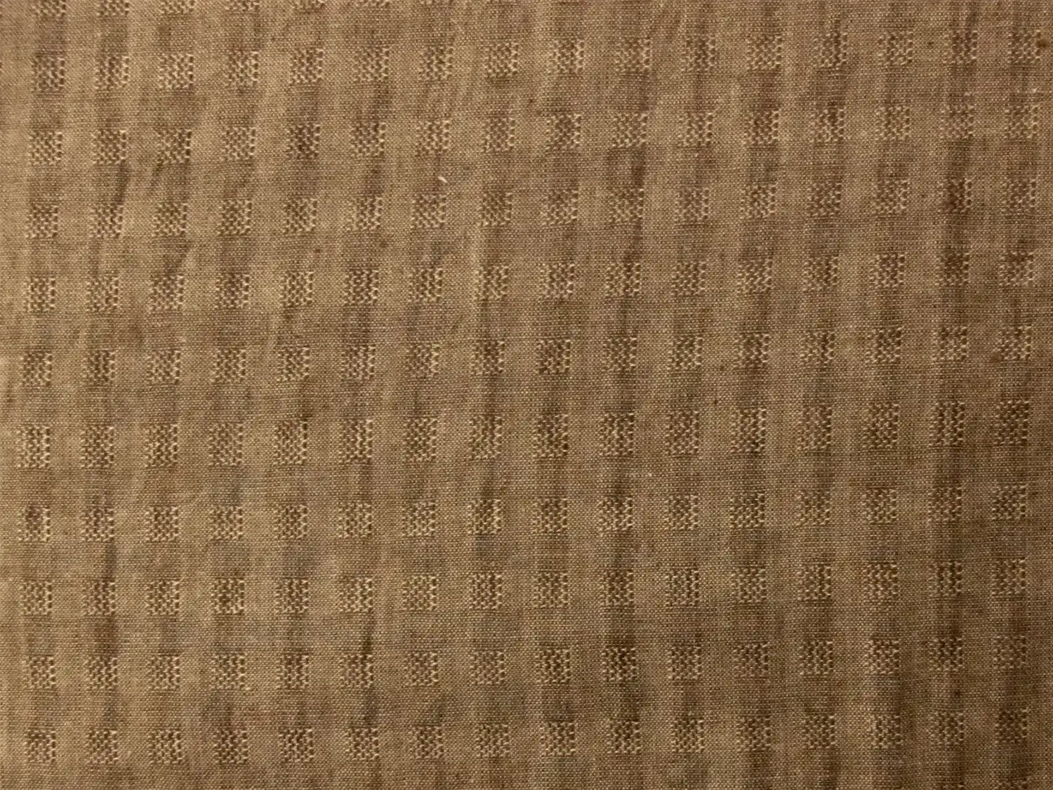 Woven Cotton Novelty Check in Chamois Brown