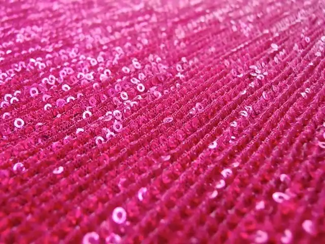 Sequins on Pleated Tulle in Fuchsia2
