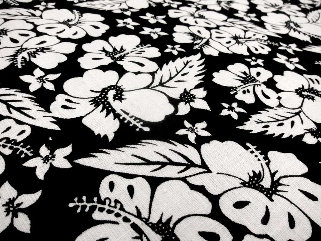 Linen Hibiscus Flower Print2