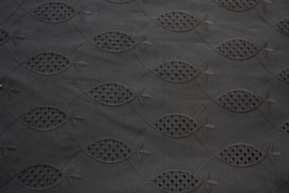 Cotton Voile Eyelet in Black2