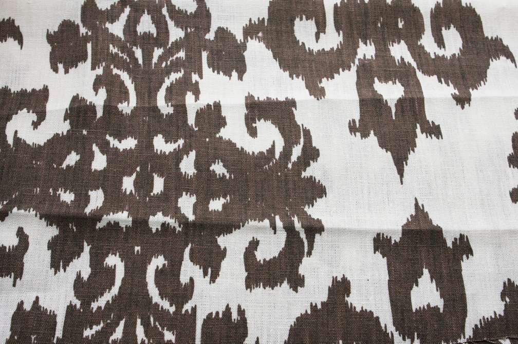 Linen Upholstery Ornamental Ikat Print1
