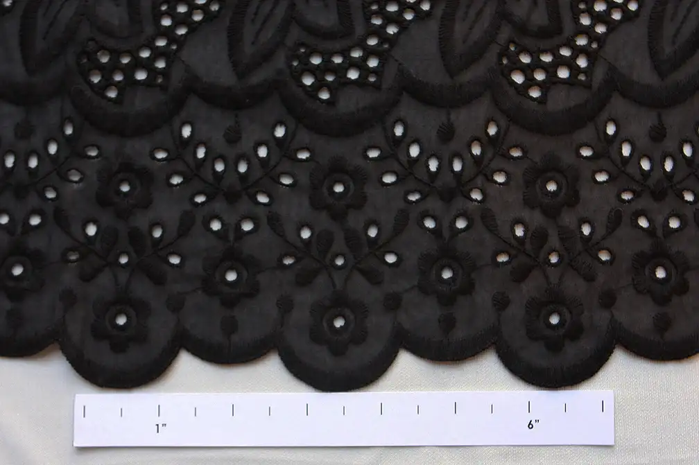 Cotton Eyelet in Black0