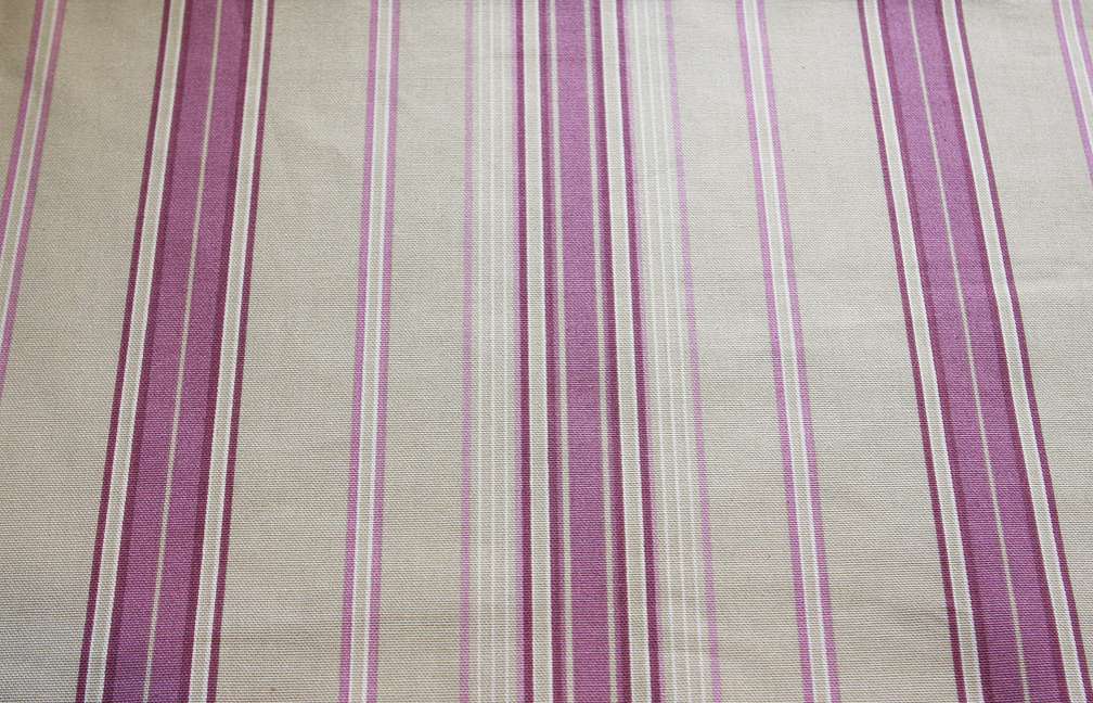 Cotton Canvas Stripe In Oatmeal And Lilac0