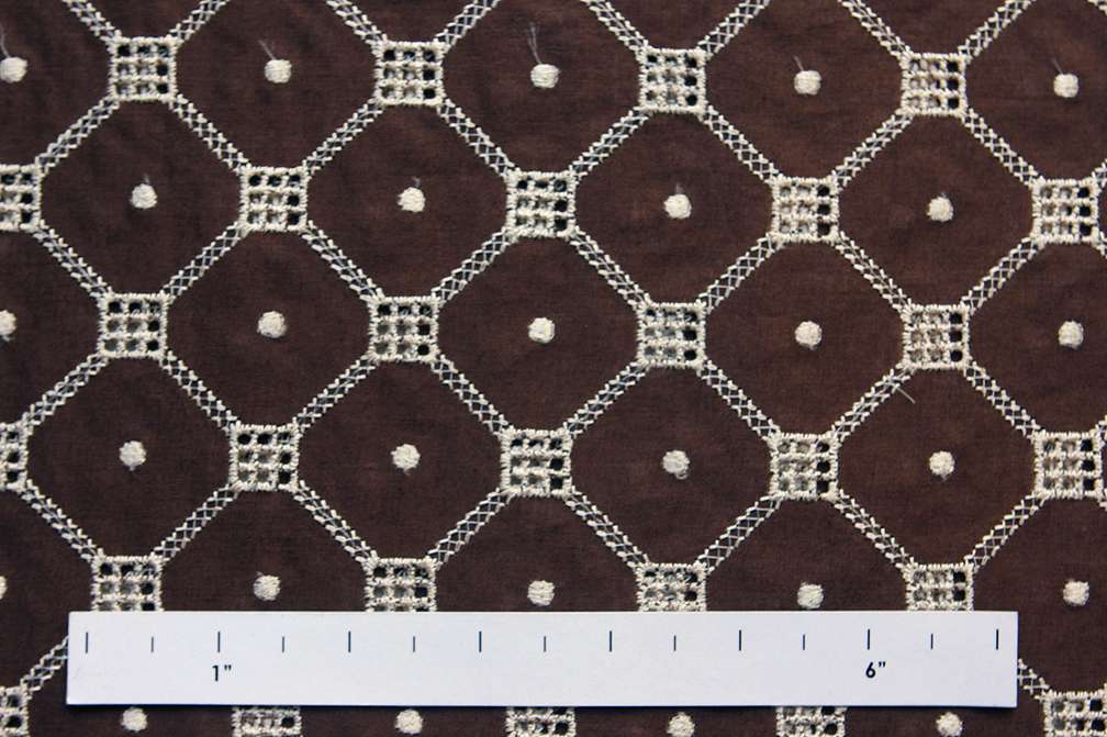 Cotton Eyelet in Brown0