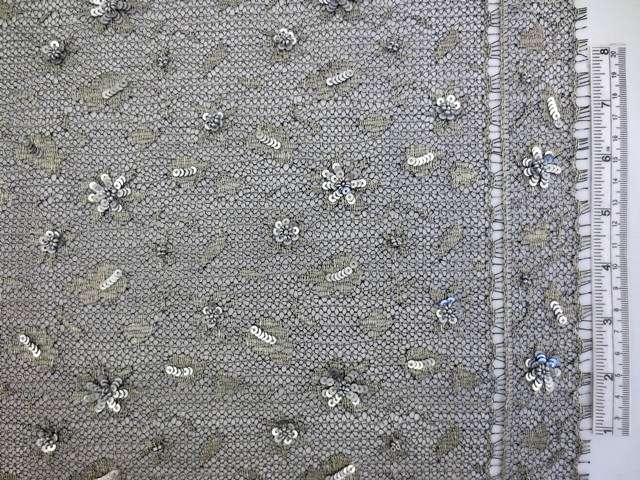 Beaded Metallic Chantilly Lace0