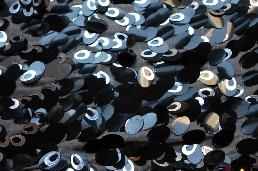 Novelty Paillettes on Silk Chiffon0