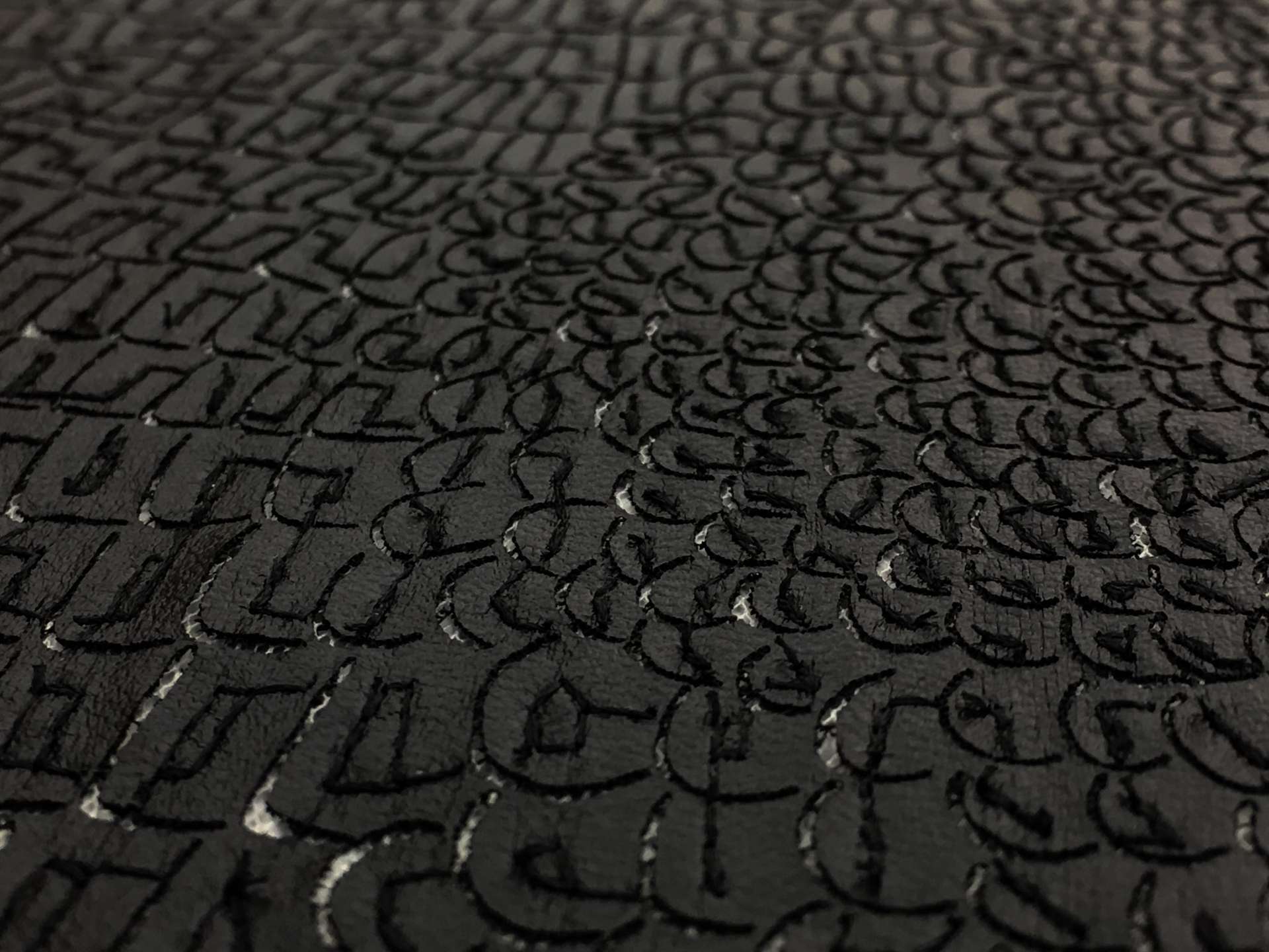 Embroidered Pleather on Tulle0