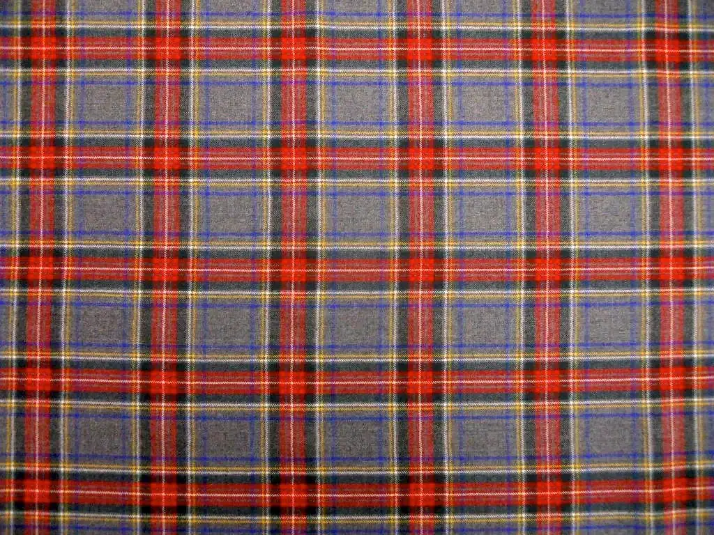 Austrian Superfine Merino Wool Plaid in Graphite Red