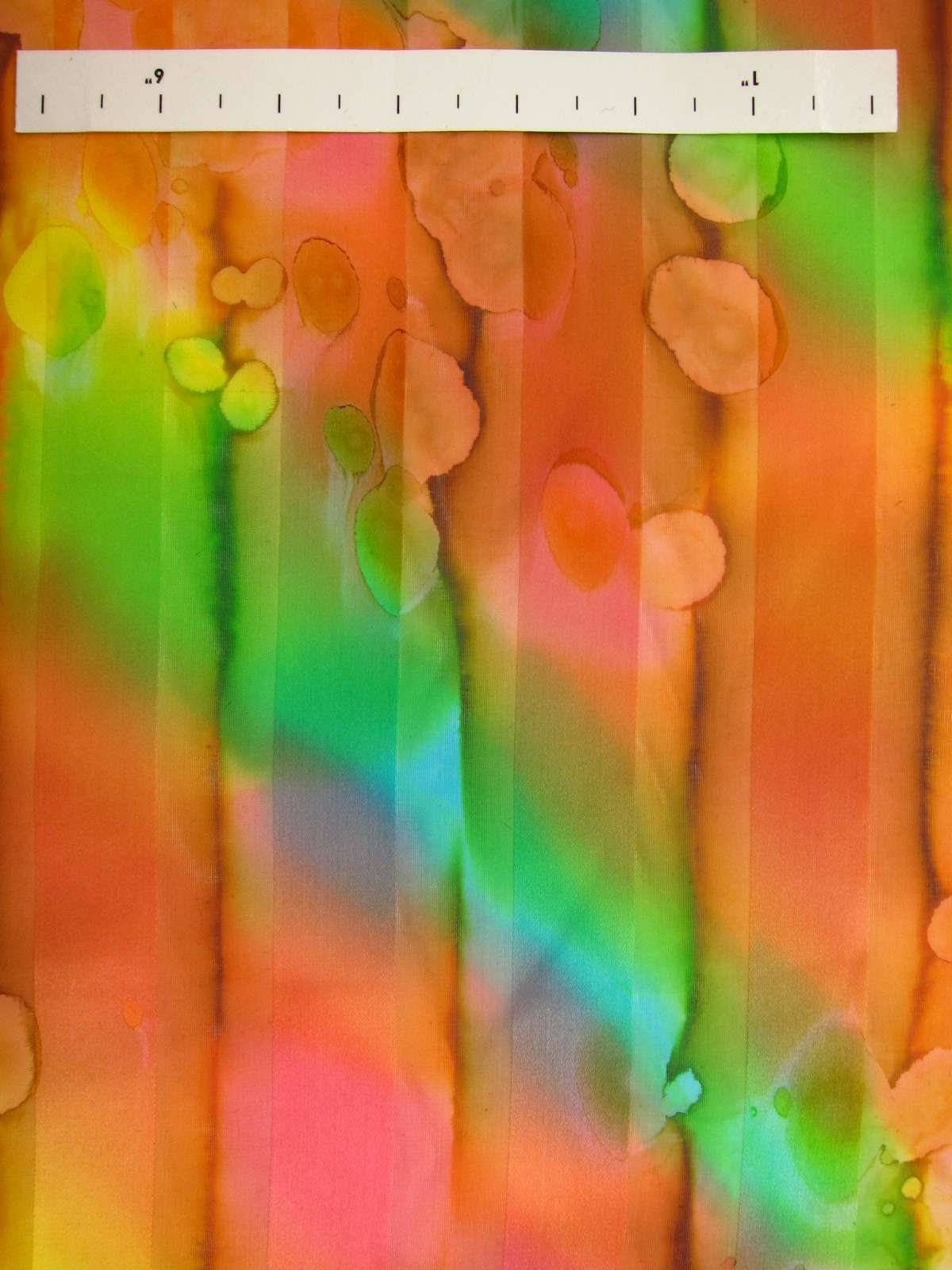 Tie Dye Satin Stripe Silk Chiffon1