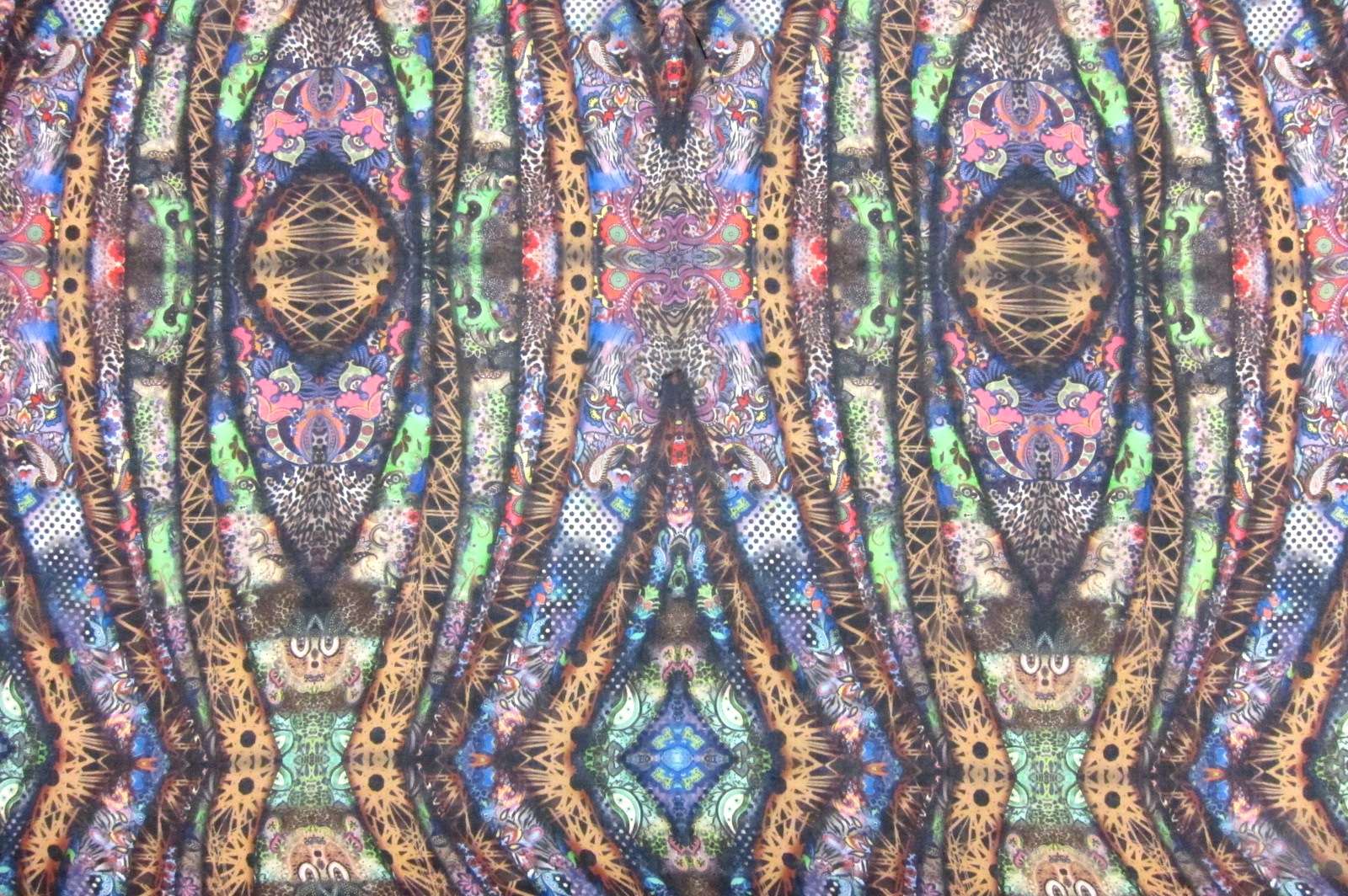 Printed Silk Chiffon Multicolor Floral Multicolor Paisley On Yellow Orange Background