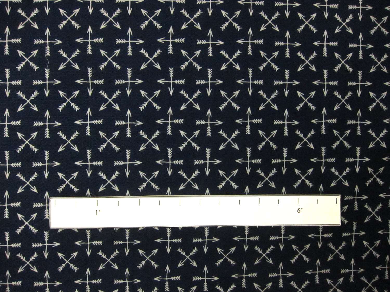 Navy Cotton Broadcloth Print with Crossed Arrows2