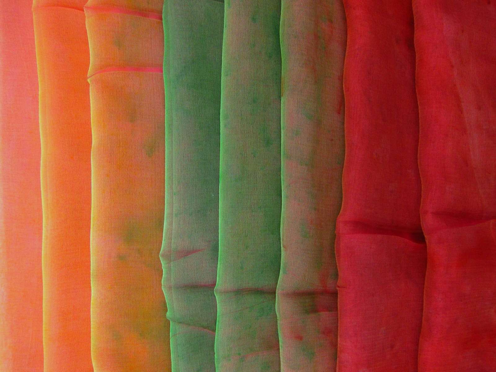 Iridescent Tie Dye Ombré Silk Chiffon0