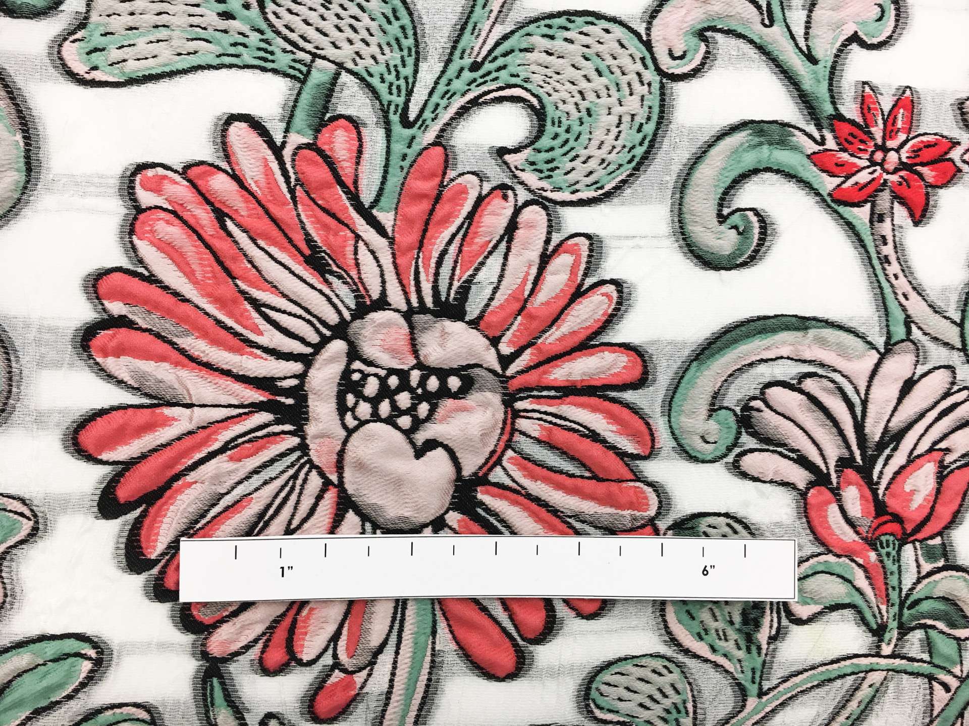 Fil Coupé Panel wtih Large Flowers1