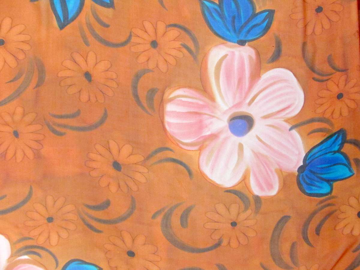 Hand Painted Silk Chiffon0