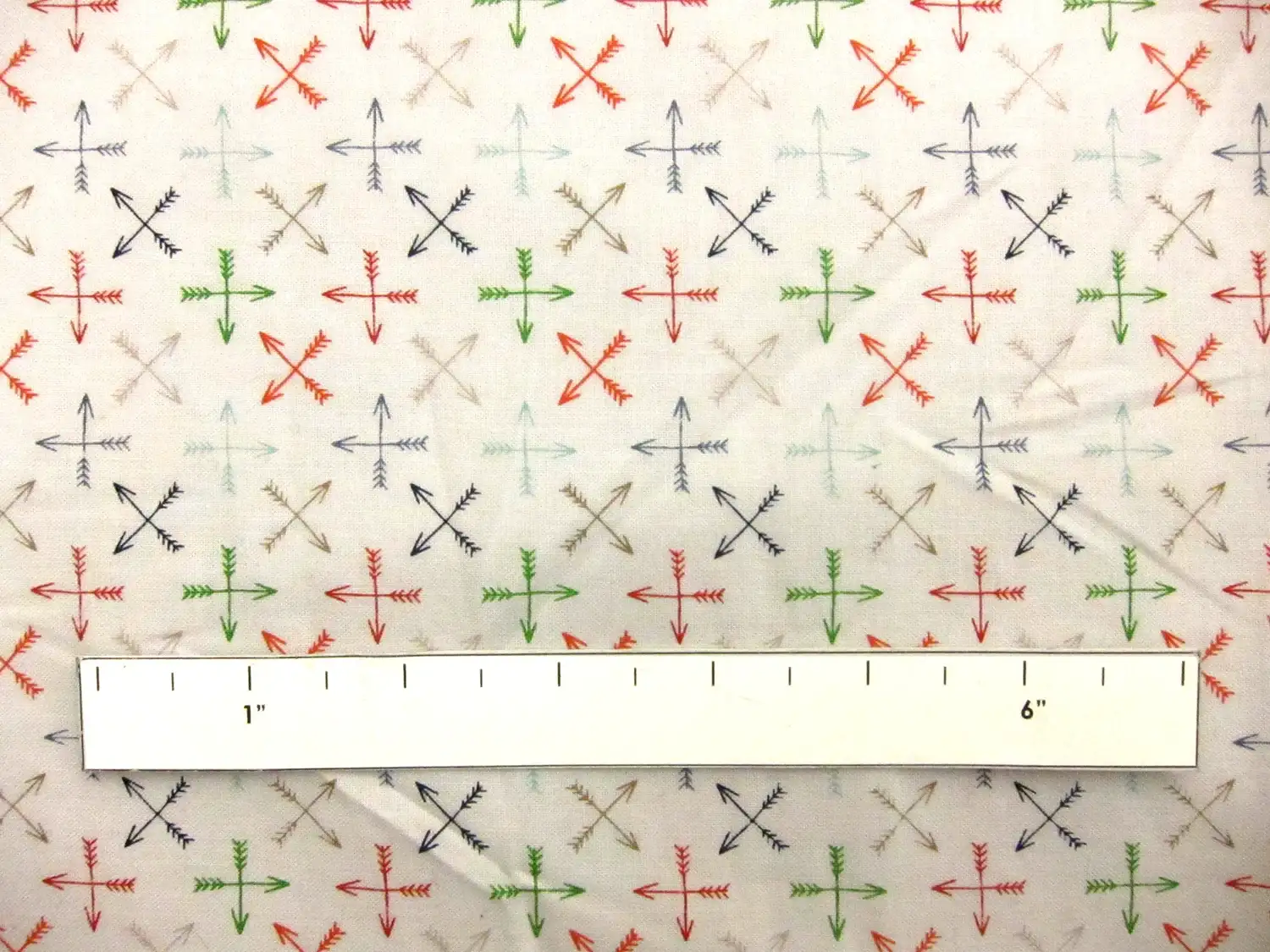 Colorful Cotton Broadcloth Print with Crosesd Arrows1