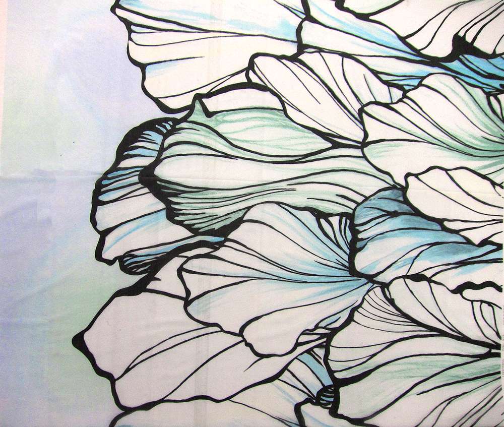 Printed Silk Organza0