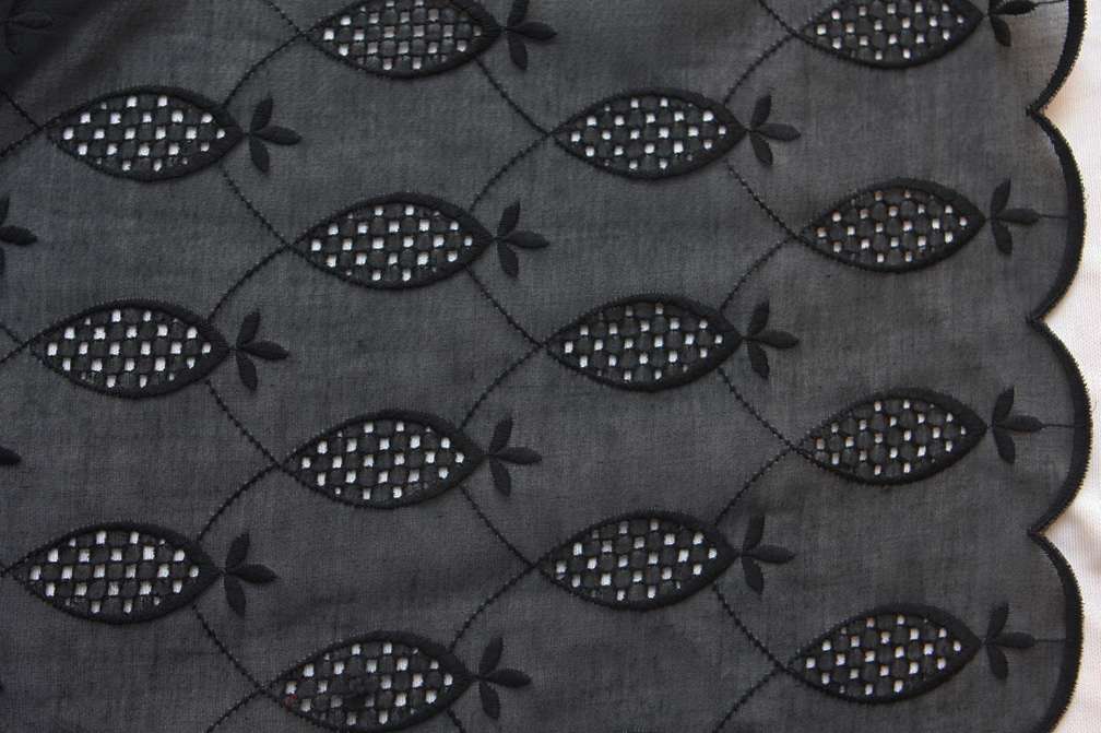 Cotton Voile Eyelet in Black1