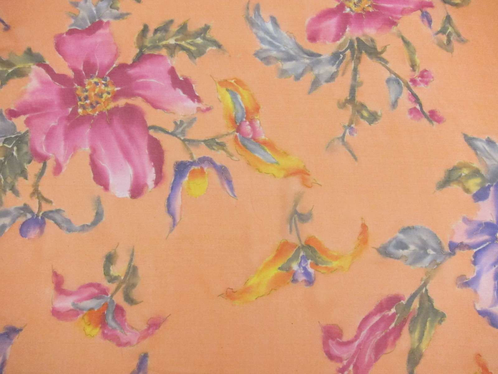 Hand Painted and Printed Silk Crinkle Chiffon1