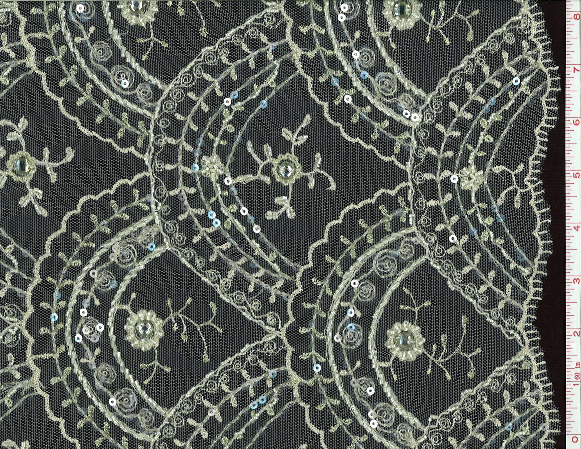 BEADED METALLIC EMBROIDERED ILLUSION0