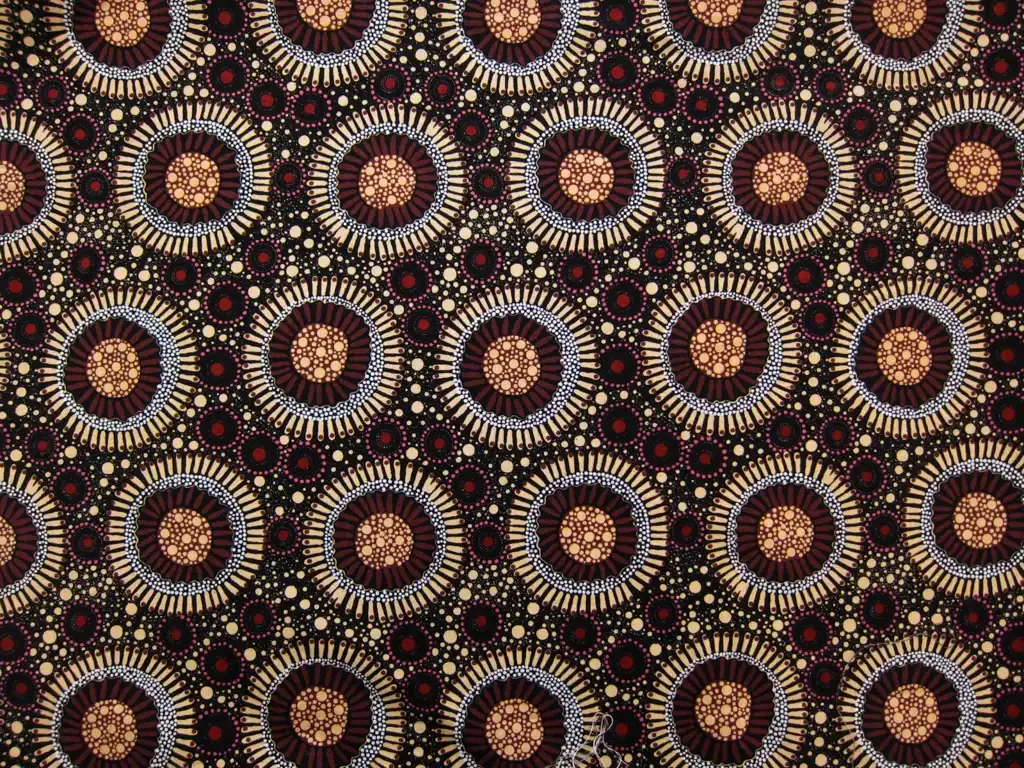 Australian Cotton Print With Aboriginal Motif0