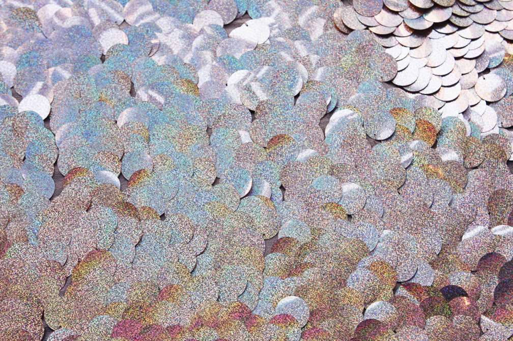 Paillettes on Silk Chiffon0