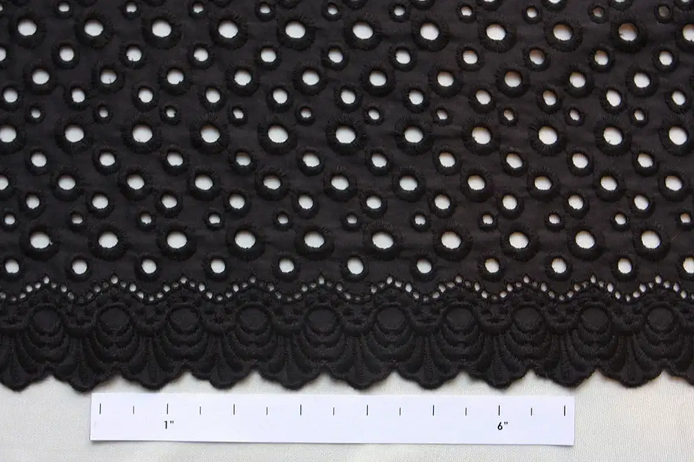 Cotton Eyelet in Black