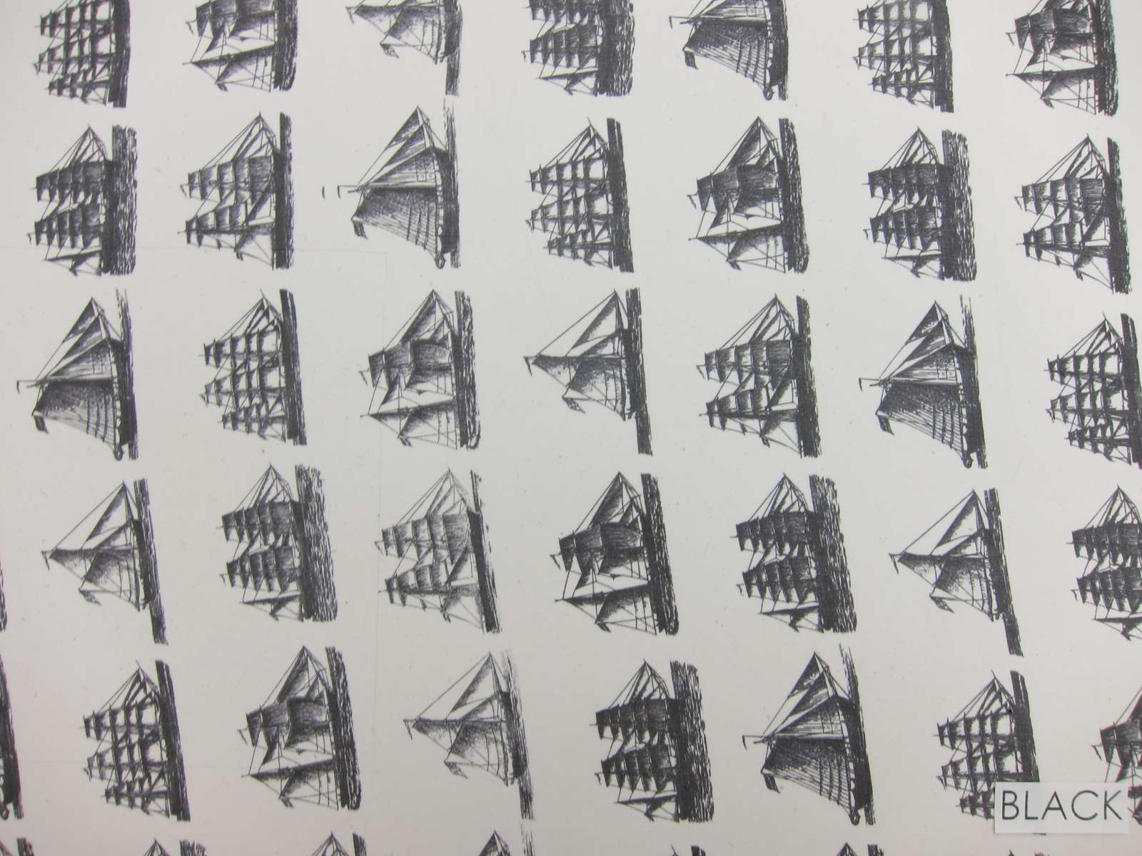 Printed Silk Chiffon (in Black)1