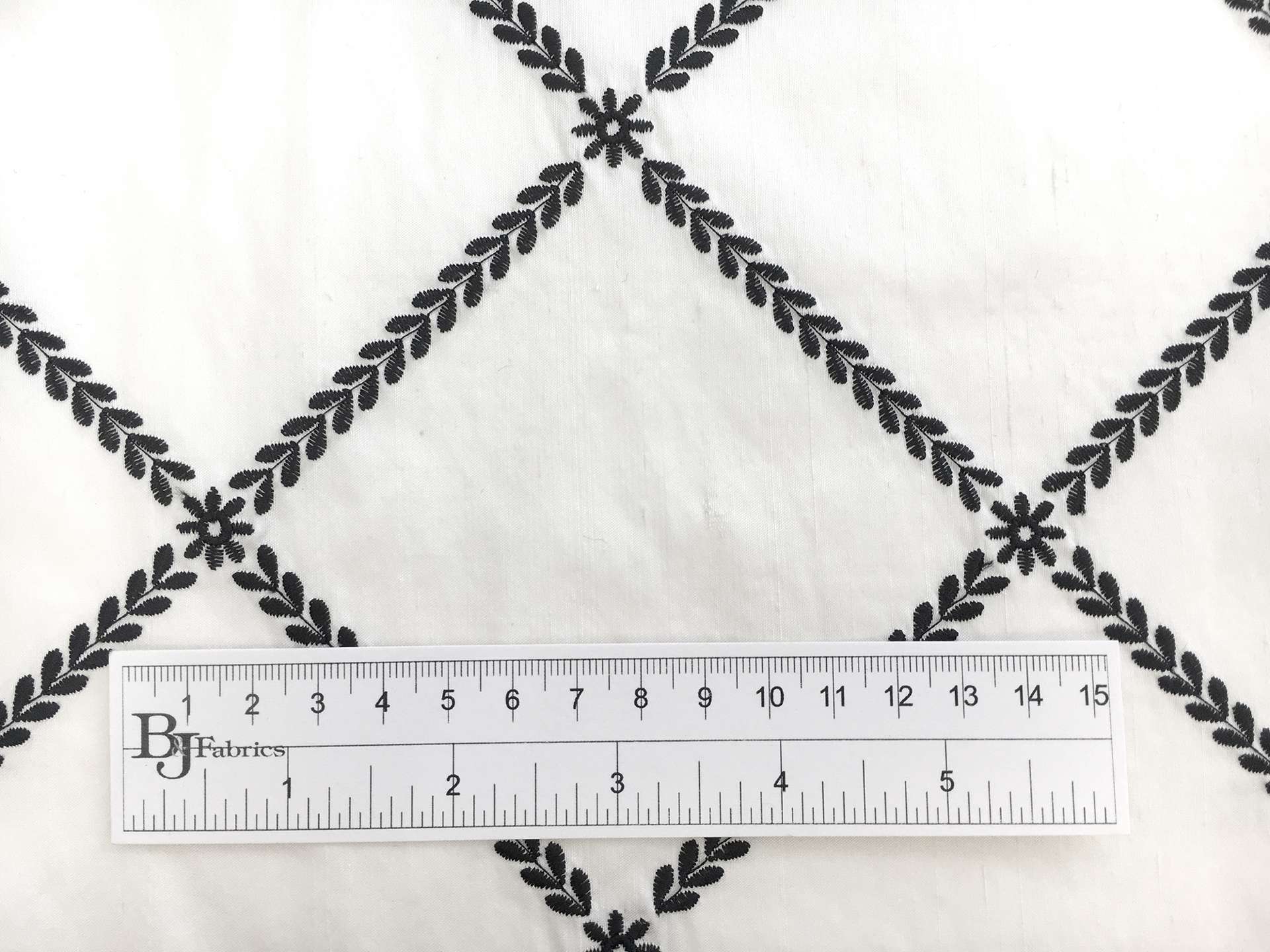 Embroidered Silk Shantung with Diamond Print1