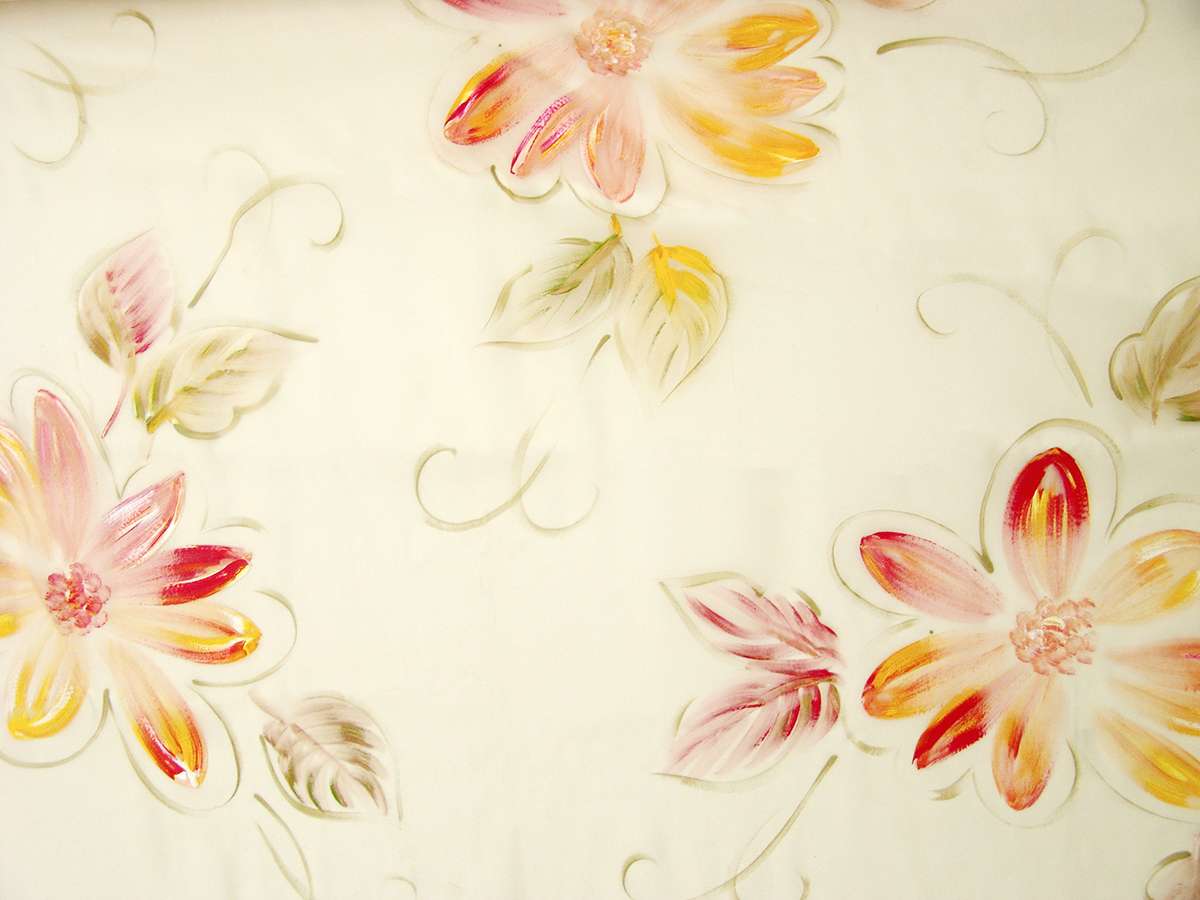 Hand Painted Silk Chiffon0