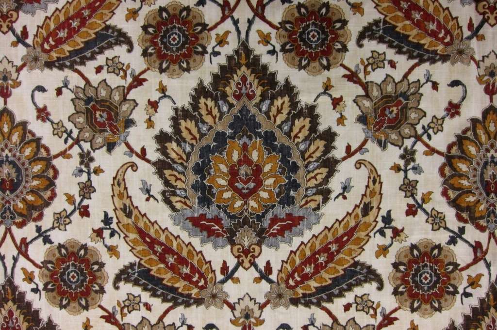Linen Upholstery Paisley Print